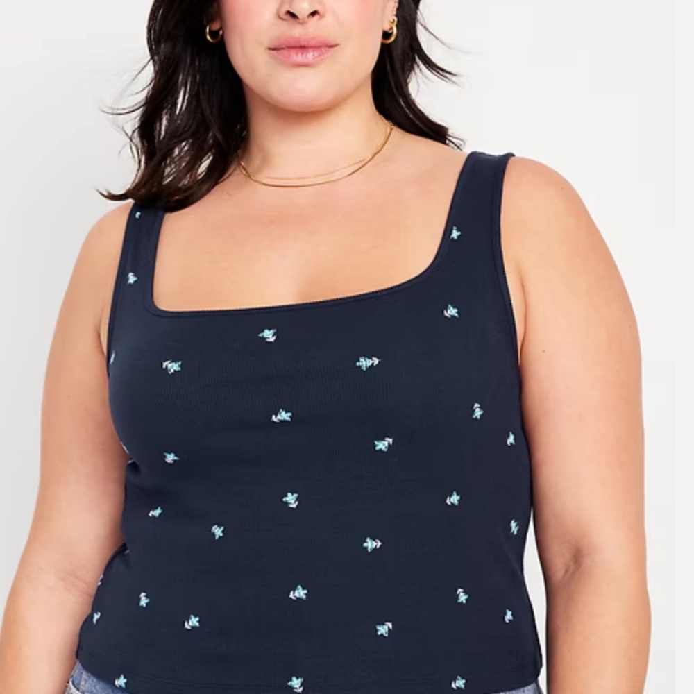 Old Navy Navy Blue Tank Top with White Accents